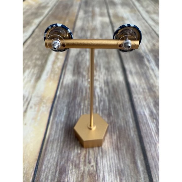 NEW handmade raindrop fabric stud button earrings - Picture 2 of 3